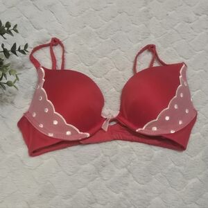 Victoria's Secret Fabulous Red Plunge Padded Bra, 32C
